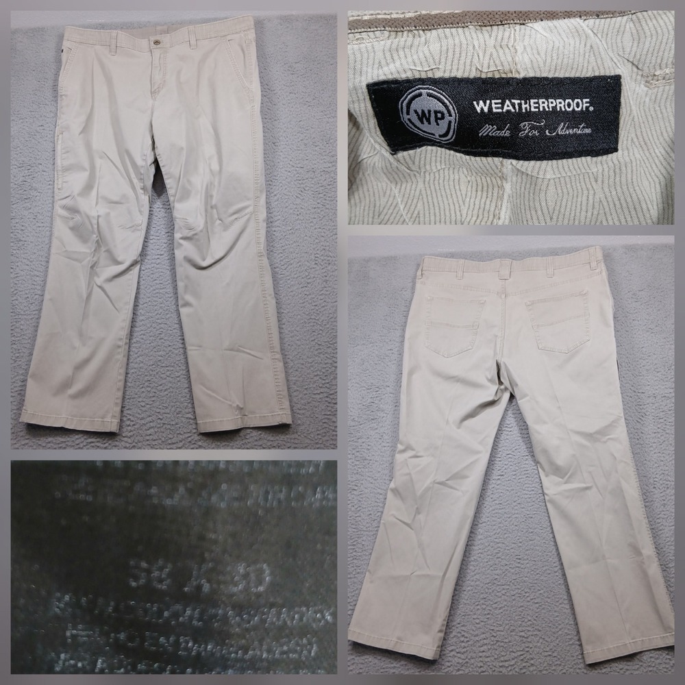 Weatherproof Chino Pants Men's 38x30 Khaki Beige Casual Cotton‎ Blend